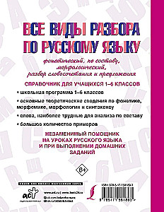Kõik vene keele analüüsi liigid: foneetiline, koostise järgi, morfoloogiline, sõnaühendi ja lause analüüs