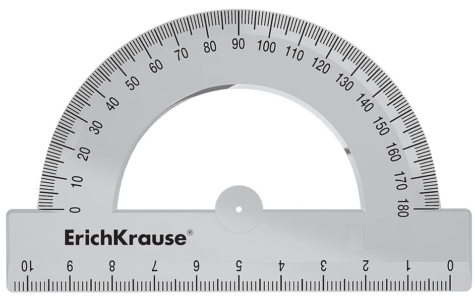 Transporter aus Kunststoff ErichKrause Clear, 180°/10cm, transparent