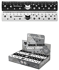 ErichKrause Meow Plastic Ruler, 15cm, Assorted