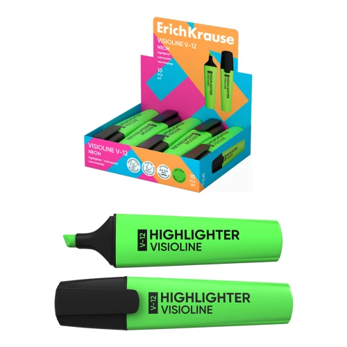 Text marker ErichKrause Visioline V-12 Neon, ink color - green