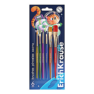 ErichKrause Space Animals Brushes for Creativity, Synthetic, 6 Pieces