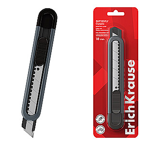 ErichKrause Butterfly Classic Utility Knife, with automatic blade locking, 18 mm, gray