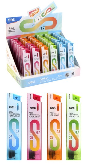 Zīmulis, mehāniskajiem zīmuļiem, zīmuļa diametrs 0,7 mm, 2B, 20 gab.