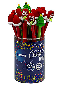 Ручка шариковая с чернилами на масляной основе - Cristmas, синяя, в ассортименте
