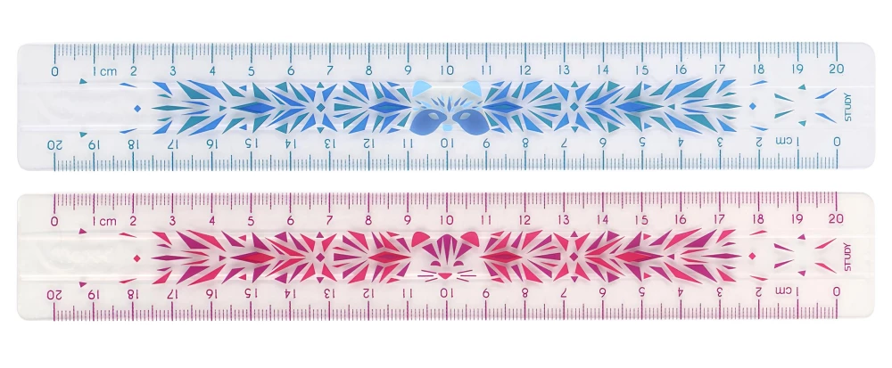 Plastic Ruler - Study Fancy, 20 cm, assorted
