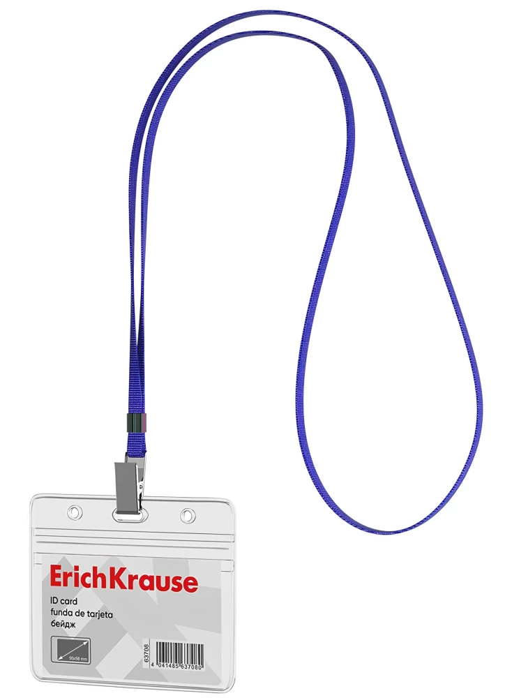 Horizontal badge with ribbon, blue