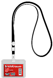 Horizontal badge with ribbon, black