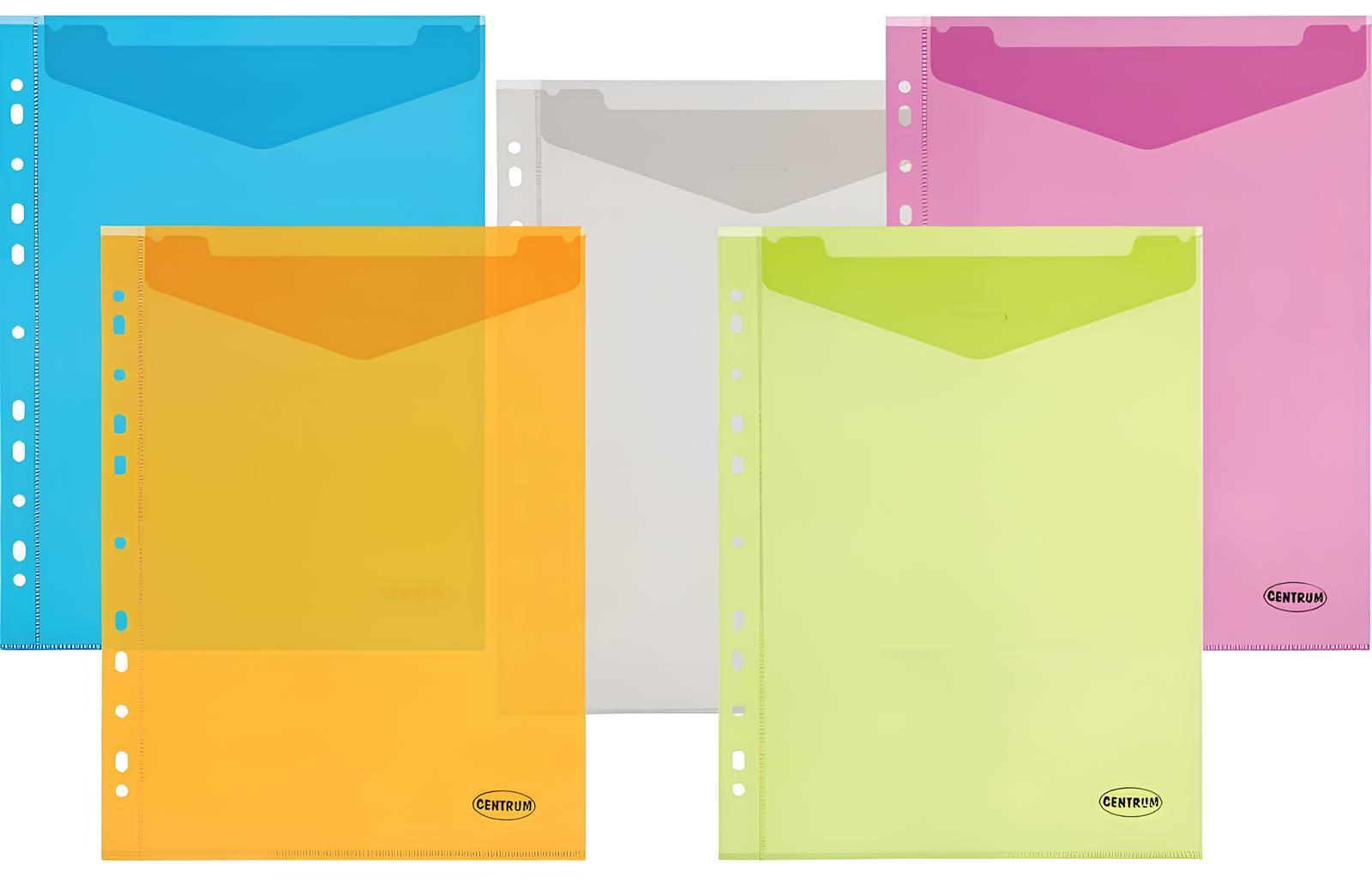 Vertikālā mapīte ar perforāciju, A4, dažādās krāsās