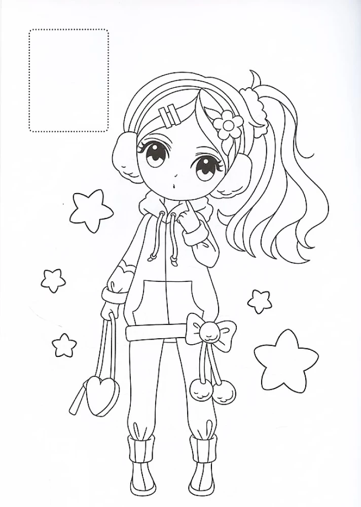 Coloring Books with Shiny Stickers. Anime