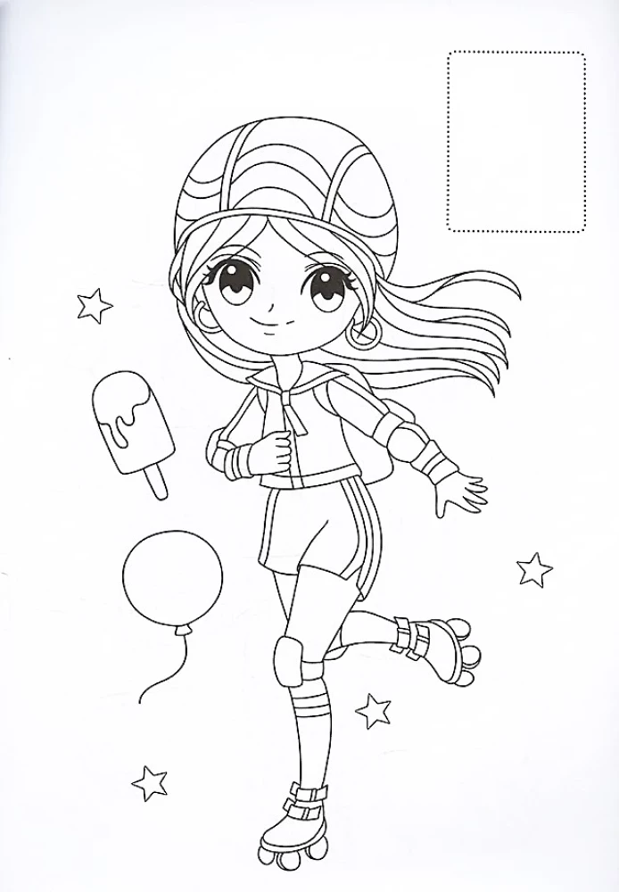 Coloring Books with Shiny Stickers. Anime