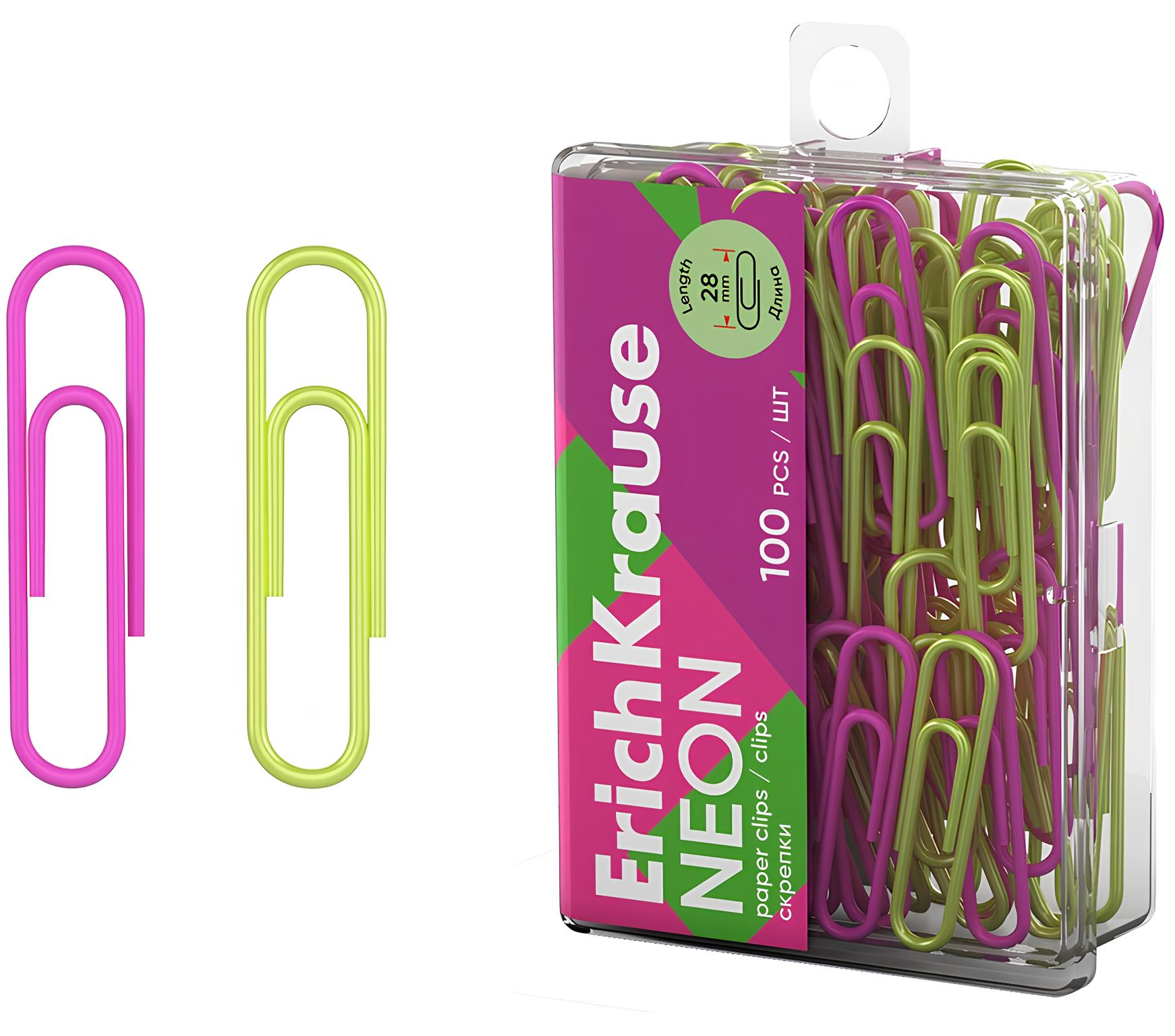 Bunte, beschichtete Metallklammern - Neon