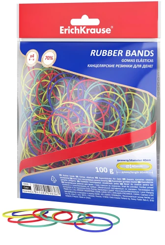 Office rubber bands for money, multicolored