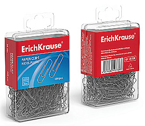Metal paper clips with nickel-plated coating, assorted
