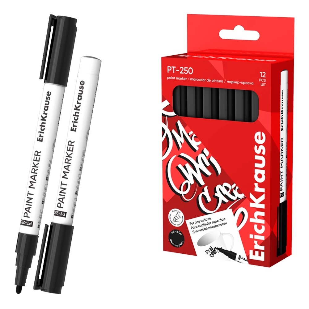 Marker paint with oil-based ink, black