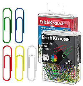 Metal paper clips with vinyl coating, assorted