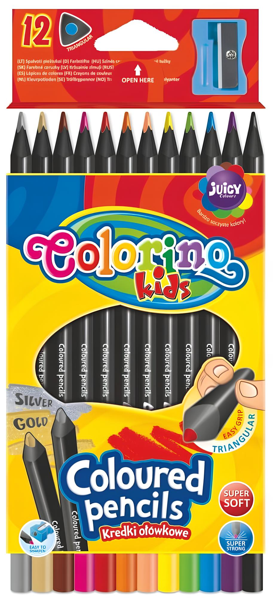Colored Pencils with Sharpener - Kids, 12 Colors