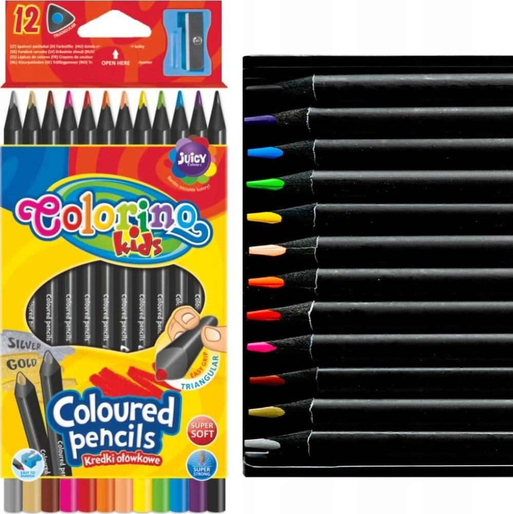 Kredki kolorowe z temperówką - Kids, 12 kolorów