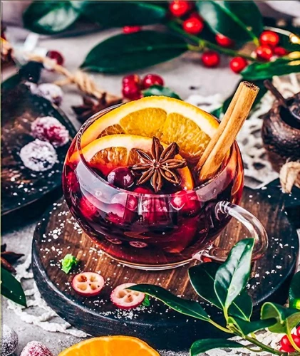 Gemälde nach Zahlen 40x50 Wärmender Drink USB LED Beleuchtung