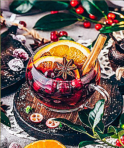 Gemälde nach Zahlen 40x50 Wärmender Drink USB LED Beleuchtung