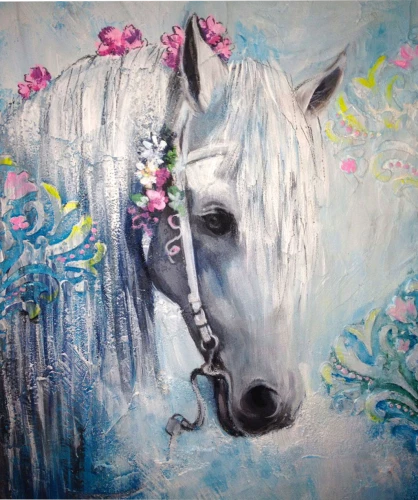 Malerei nach Zahlen 40x50 - Malerisches Pferd