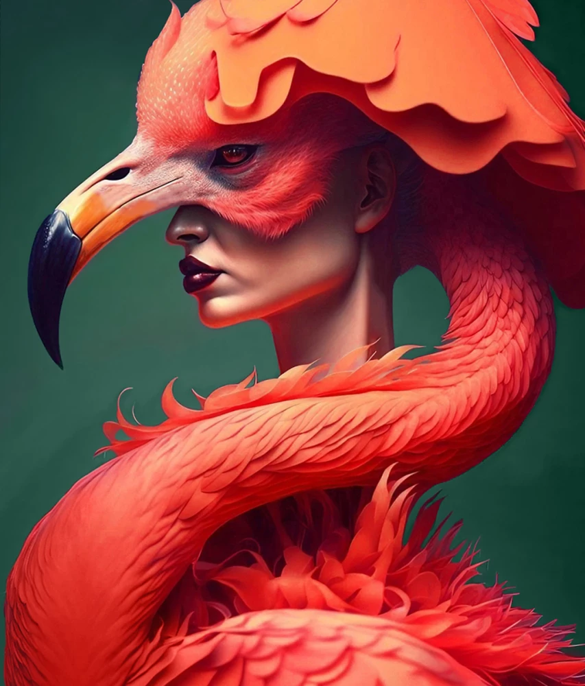 Bild nach Zahlen 40x50 - Flamingo Body Art