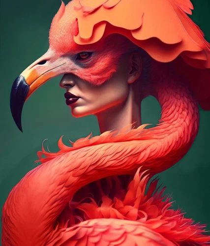 Bild nach Zahlen 40x50 - Flamingo Body Art