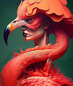 Bild nach Zahlen 40x50 - Flamingo Body Art