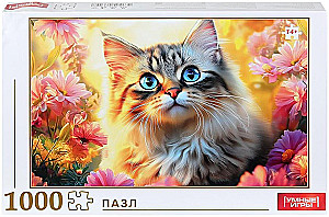 Пазлы классические в коробке. Кот на закате. 1000 деталей