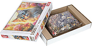 Пазлы классические в коробке. Кот на закате. 1000 деталей