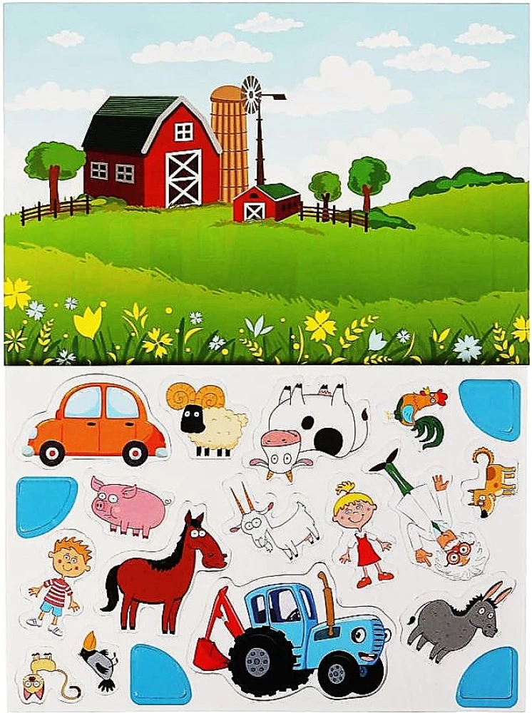 Развивающая игра для детей - Синий трактор. Истории на магнитах