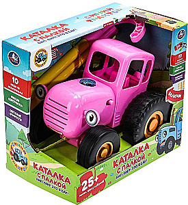 Каталка с палкой СИНИЙ ТРАКТОР