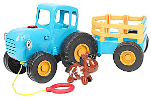 Каталка - Синий трактор с прицепом