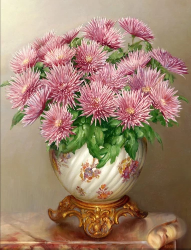 Malerei nach Zahlen mit Kristallen aus Kristall 40x50 - Flieder. Rosa Astern