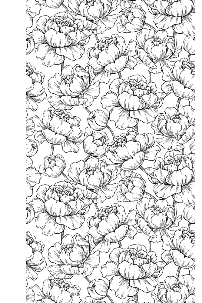 Einzigartige Blumen. Anti-Stress Ausmalbuch mit Spiralbindung