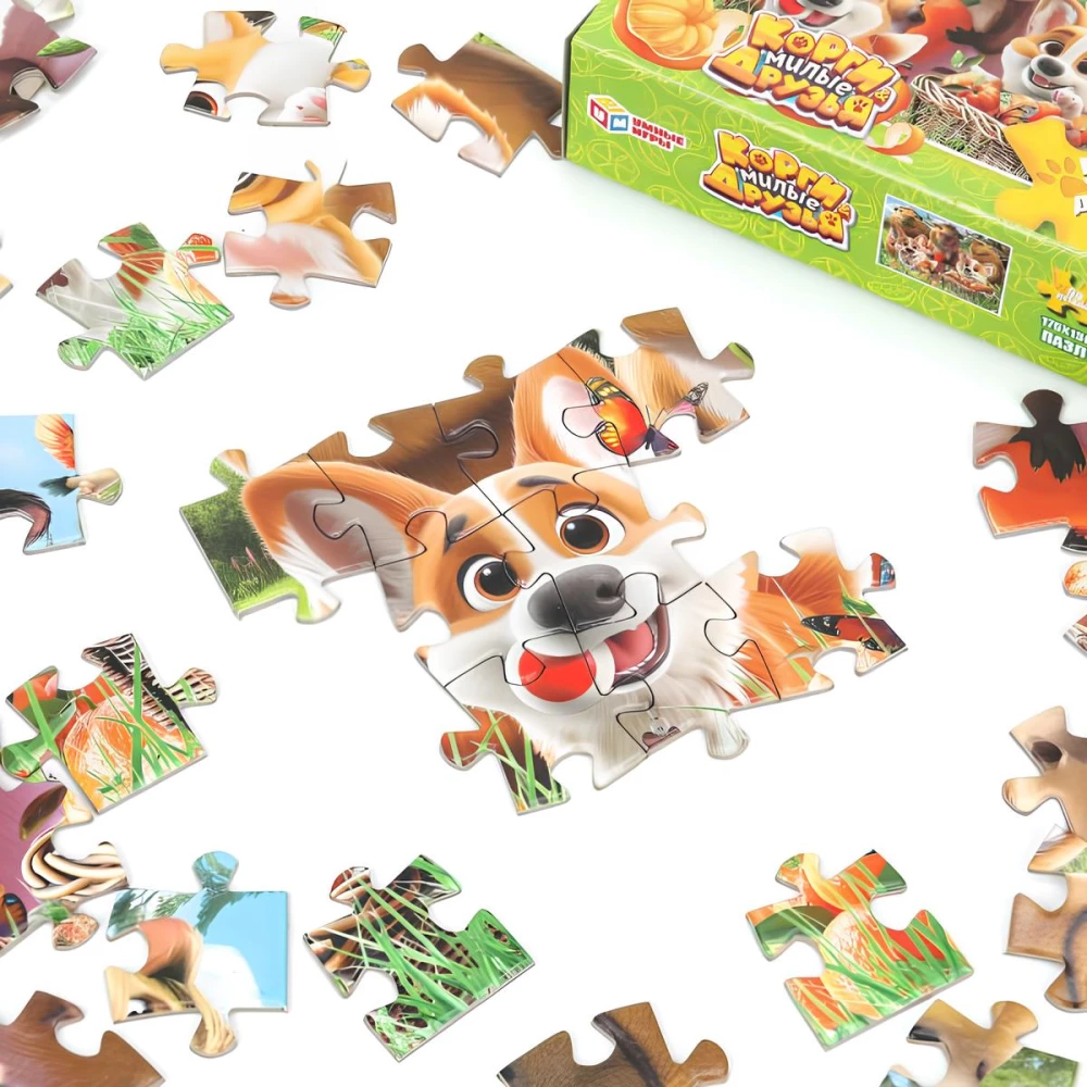 Puzzle - Corgis and Cute Friends, 54 pieces