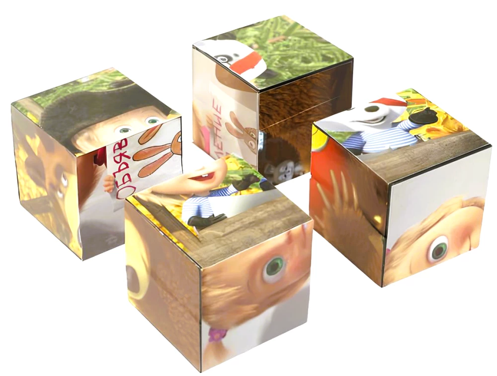 Masha and the Bear. Set of 4 cubes