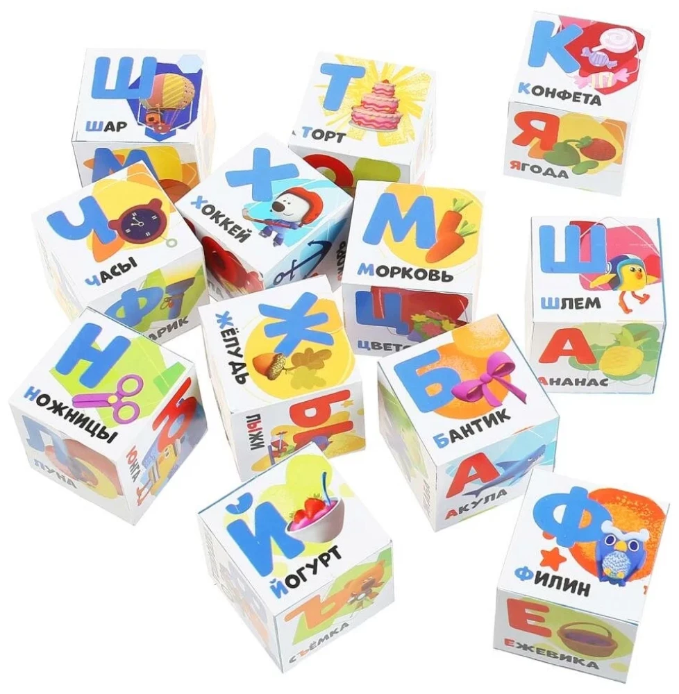 Mi-Mi-Mishki. Set of 12 Blocks. Alphabet