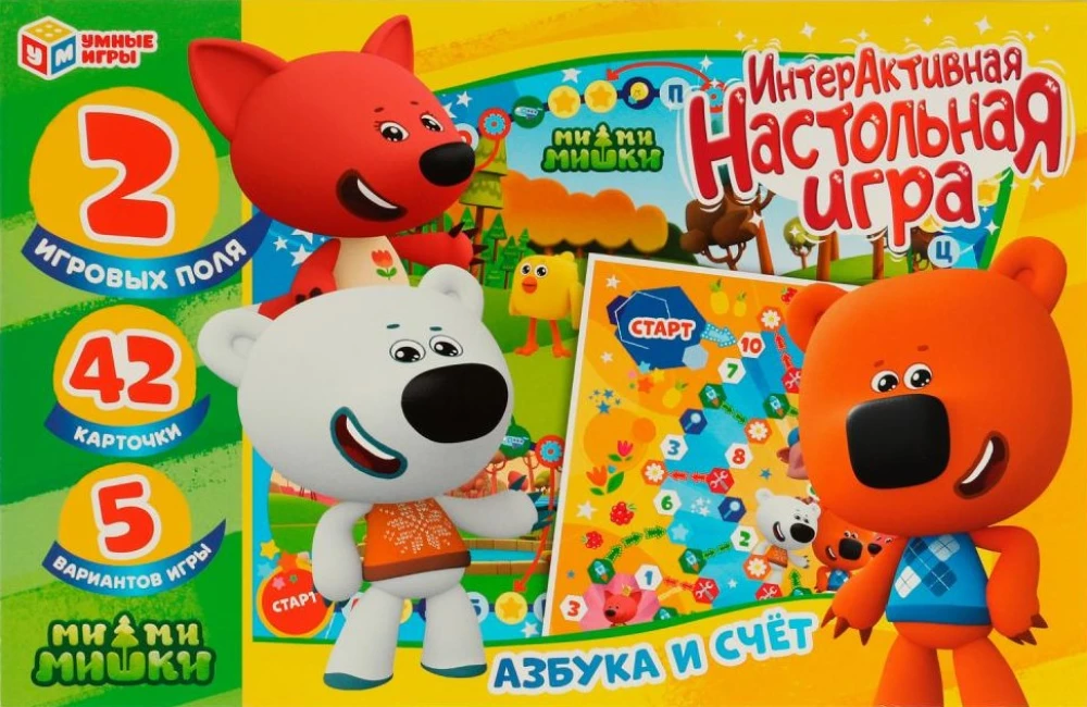 Interaktive Tischspiel. Alphabet und Zahlen. Mi-Mi-Miška