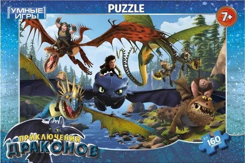 Puzzle - Przygody smoków, 160 elementów