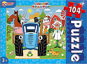 Puzzle - Blue Tractor, 104 pieces