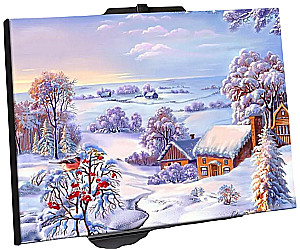 Malerei nach Zahlen mit Kristallen aus Kristall - Winterlandschaft