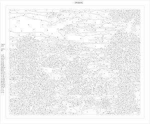 Malerei nach Zahlen mit Kristallen aus Kristall - Winterlandschaft
