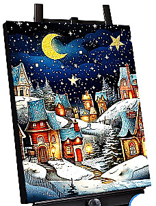 Gemälde nach Zahlen mit Kristallen aus Kristall - Wintermärchen