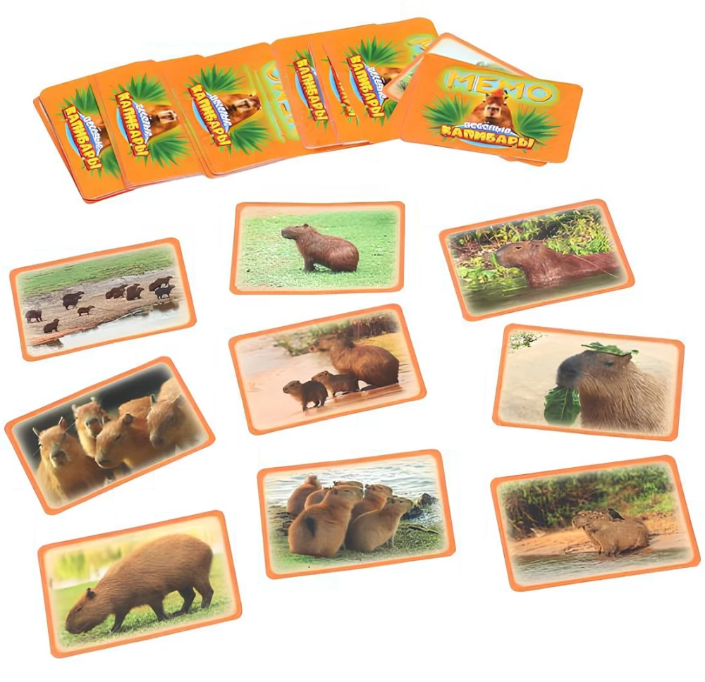 Brettspiel - Memo. Lustige Capybaras