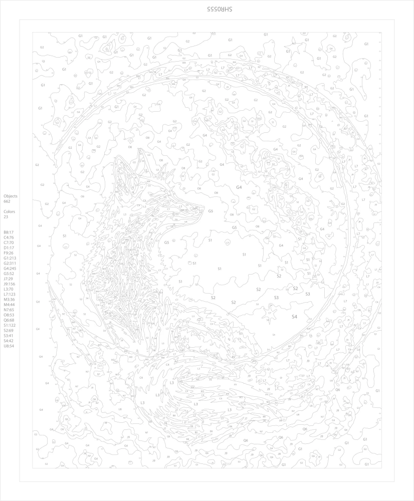 Malerei nach Zahlen mit Kristallen aus Kristall - Sterbliche Fuchs