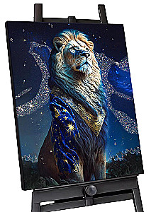 Malerei nach Zahlen mit Kristallen aus Kristall - König der Tiere