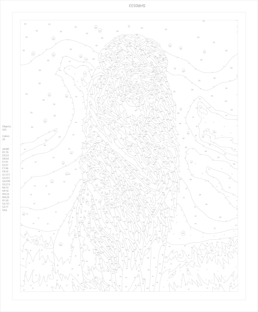 Malerei nach Zahlen mit Kristallen aus Kristall - König der Tiere