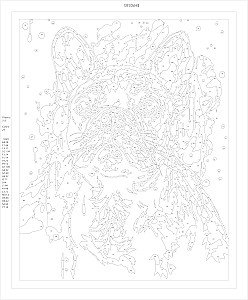 Gemälde nach Zahlen mit Goldfolie - Französischer Bulldogge