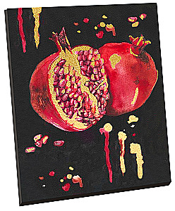 Zahlenmalerei mit Blattgold - Saftgranat