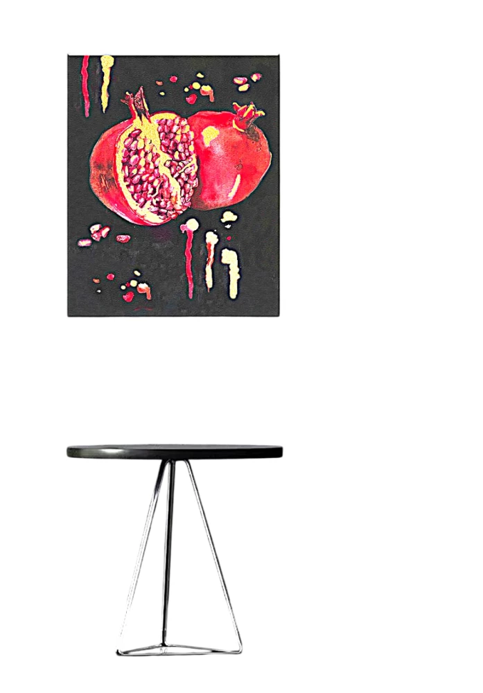 Zahlenmalerei mit Blattgold - Saftgranat